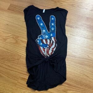 American flag peace sign tank
